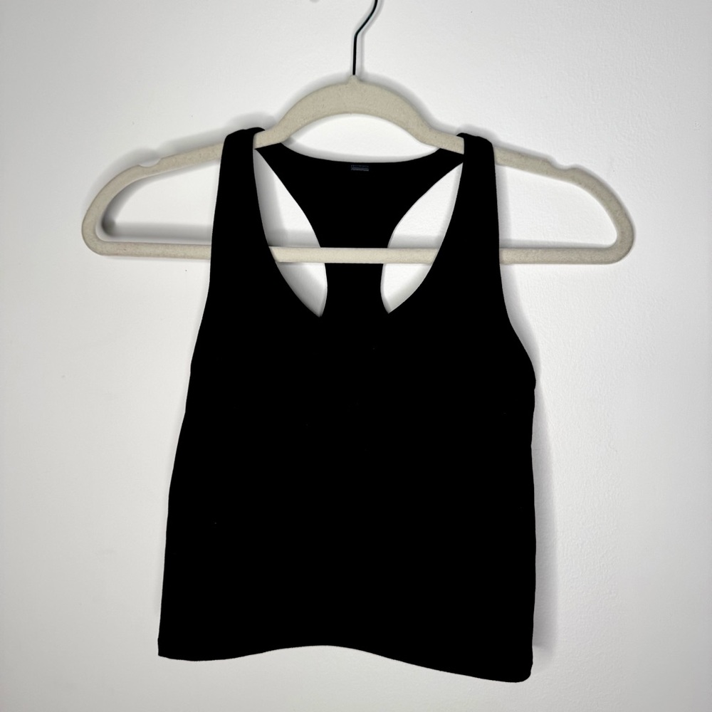 Vuori Women's Black Halo Performance Crop 2.0 DreamKnit™ Racerback Tank Top XS - Picture 4 of 11